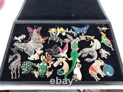 Vintage Animals Brooch Lot Signed Silver 27pc pins Jewelry