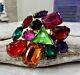Vintage Art Deco Cluster Lucite Cabochons Rhinestones Multicolored Brooch Pin #8