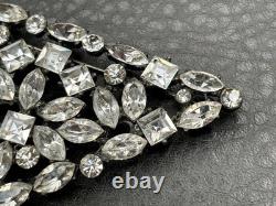 Vintage Art Deco Era Fabulous Old Clear Rhinestone Paste Brooch Pin Pendant