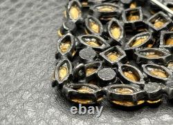 Vintage Art Deco Era Fabulous Old Clear Rhinestone Paste Brooch Pin Pendant