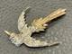 Vintage Art Deco Gold Plated Sterling Silver Rhinestone Swallow Bird Brooch Pin