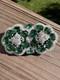 Vintage Art Deco Green Glass Pot Metal Brooch Unsigned Eisenberg Original