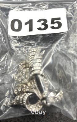 Vintage Art Deco High End Silver Tone Rhinestone Brooch Pin Dangle Ball READ
