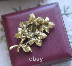 Vintage Art Deco Jewellery Flower Brooch Crystal Rhinestone Antique Jewelry