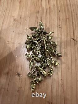 Vintage Art Deco Large Bouquet Flower Brooch Pin Multicolor Rhinestones 4.25