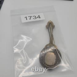 Vintage Art Nouveau Brooch Lognette Style Filigree Rhinestone NEAT