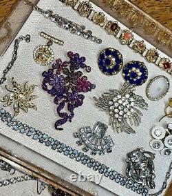 Vintage As Is Rhinestone Costume Jewelry Craft Lot