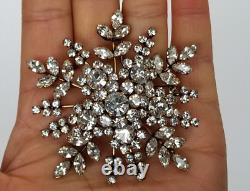 Vintage Austria Clear Rhinestone Snowflake/Star Pin Brooch