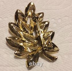 Vintage Austrian Crystal Brooch Lot Rhinestone Flower Jade Wreath Leaf Bow
