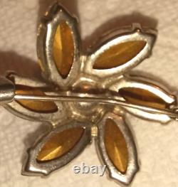 Vintage Austrian Crystal Brooch Lot Rhinestone Flower Jade Wreath Leaf Bow