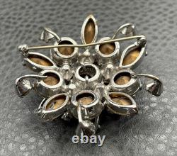 Vintage Austrian Rhinestone Atomic Starburst Brooch Silver Tone Crystal Pin Vintage Austrian Rhinestone Atomic Starburst Brooch Silver Tone Crystal Pin