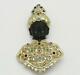 Vintage BUTLER Filigree Blackamoor Pin Brooch with Rhinestones and Turban