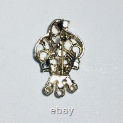 Vintage Blackamoor Brooch Pin Head Rhinestone Enamel Gold Tone Jewelry
