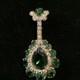 Vintage Book Piece JULIANA D&E Banjo Mandolin Brooch Pin Green & AB Rhinestones