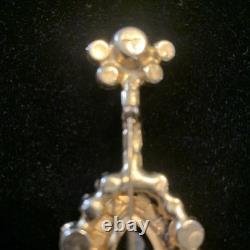 Vintage Book Piece JULIANA D&E Banjo Mandolin Brooch Pin Green & AB Rhinestones