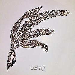 Vintage Boucher Lily of the Valley Rhinestone Brooch pin
