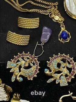 Vintage Bracelet Necklace Earrings Lot Trifari West Germany Monet Gold Filled