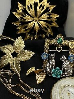 Vintage Bracelet Necklace Earrings Lot Trifari West Germany Monet Gold Filled