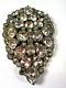 Vintage Brooch Eisenberg Original Glass Rhinestone Dress Clip Teardrop Clear