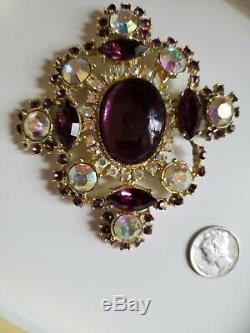 Vintage Brooch High-end Rhinestone Prong Brooch Earrings Sets Lot AS FOUND! AB