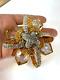 Vintage Brooch Kenneth Jay Lane Bow Cross Heavy Crystal Pendant Chunky KJL Z