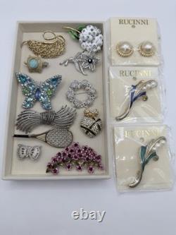 Vintage Brooch Lot 14 Weiss, Sarah Coventry, Monet, Oscar De La Renta, Rucinni