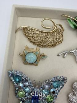 Vintage Brooch Lot 14 Weiss, Sarah Coventry, Monet, Oscar De La Renta, Rucinni