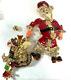 Vintage Brooch Lunch At The Ritz Santa Articulated Moveable Rhinestone Christmas