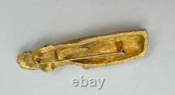 Vintage Brooch Nettie Rosenstein Figural Court Woman Turban Goldtone Signed