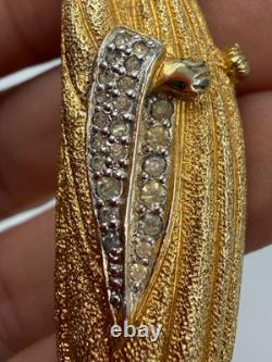 Vintage Brooch Nettie Rosenstein Figural Court Woman Turban Goldtone Signed