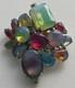 Vintage Brooch Pin Juliana Delizza Elster Moonstone Opal Art Glass Cabochon MCM