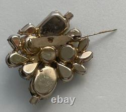 Vintage Brooch Pin Juliana Delizza Elster Moonstone Opal Art Glass Cabochon MCM