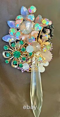 Vintage Brooch Pin STANLEY HAGLER Classic JEWELS RHINESTONES Crystal Spear