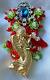 Vintage Brooch Pin STANLEY HAGLER Xmas CHRISTMAS ANGEL RHINESTONES