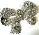 Vintage Brooch Staret Signed Bow Knot Rhinestone Heavy Large Ad Piece Estate