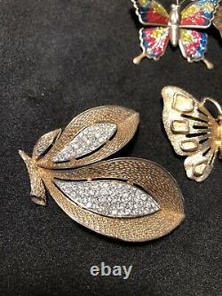 Vintage Butterfly Brooch Lot Antique Weiss Joan Rivers Rhinestone Enamel