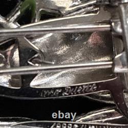 Vintage CORO DUETTE Bird Brooch Dress Clips Rhinestone Enamel Birds of Paradise