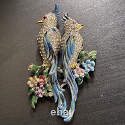 Vintage CORO DUETTE Bird Brooch Dress Clips Rhinestone Enamel Birds of Paradise Vintage CORO DUETTE Bird Brooch Dress Clips Rhinestone Enamel Birds of Paradise