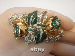Vintage CORO Quivering Magnolia Duette Brooch Tremblet 1930's Magnificent