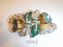 Vintage CORO Quivering Magnolia Duette Brooch Tremblet 1930's Magnificent