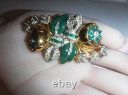 Vintage CORO Quivering Magnolia Duette Brooch Tremblet 1930's Magnificent