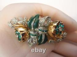 Vintage CORO Quivering Magnolia Duette Brooch Tremblet 1930's Magnificent