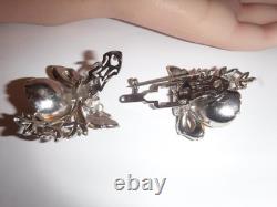 Vintage CORO Quivering Magnolia Duette Brooch Tremblet 1930's Magnificent