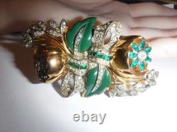 Vintage CORO Quivering Magnolia Duette Brooch Tremblet 1930's Magnificent