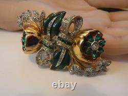 Vintage CORO Quivering Magnolia Duette Brooch Tremblet 1930's Magnificent