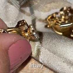 Vintage CORO Signed Rhinestone Brooch Earrings Are Harrice Miller Pat# 1057965