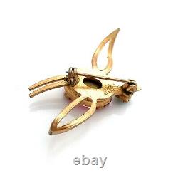 Vintage CORO Wire Work Bird in Flight Brooch, 1940s Signed Menagerie Figural Pin