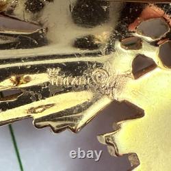 Vintage CROWN TRIFARI Signed Smokey Gray & Clear Rhinestone Starburst Brooch