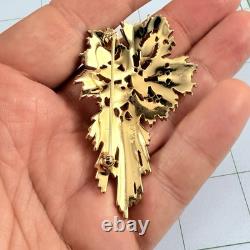 Vintage CROWN TRIFARI Signed Smokey Gray & Clear Rhinestone Starburst Brooch