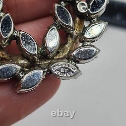 Vintage Christian Dior By Kramer Brooch Purple Rhinestone Wreath Signed